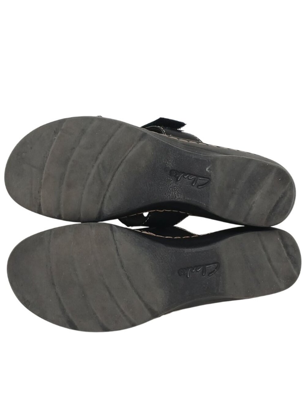 Clarks Womens 6 EU 36 Hayla Samoa Black Wedge Sandal Adj Strap Comfort #2-6 - Picture 13 of 13